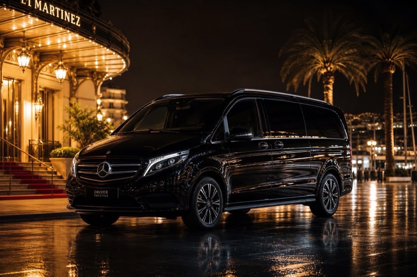 Chauffeur privé VICD — Mercedes Classe V, transferts aéroport Nice Cannes Monaco